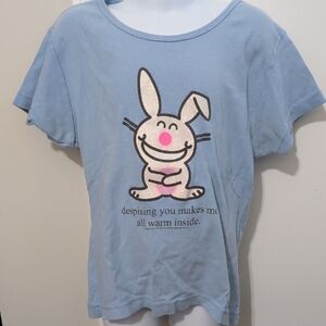Vintage Happy Bunny Light Blue T Shirt